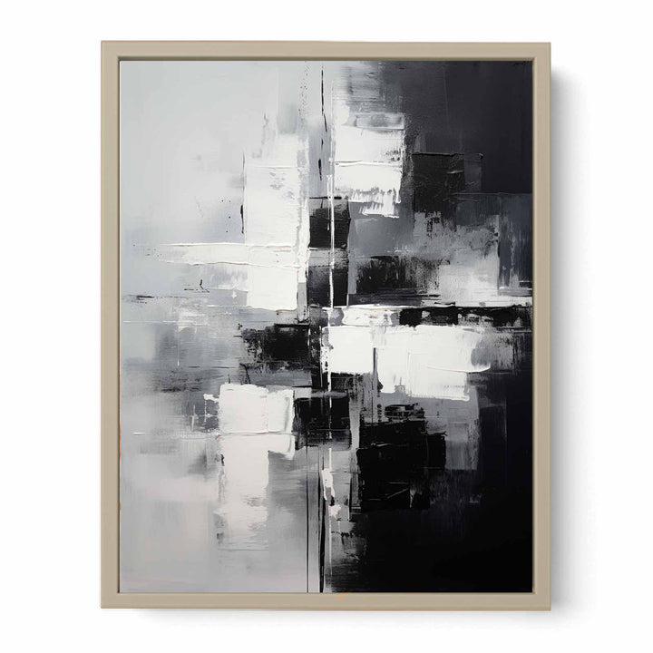 Abstract Black And Grey Painting Framed Print