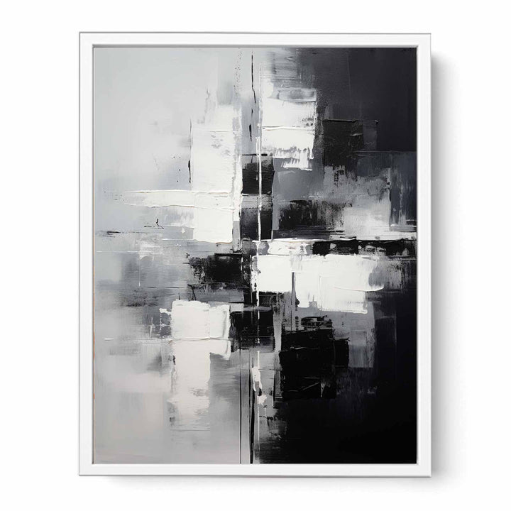 Abstract Black And Grey Painting  Canvas Print