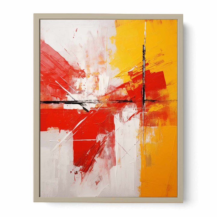 Abstract Painting Red And Yellow Framed Print