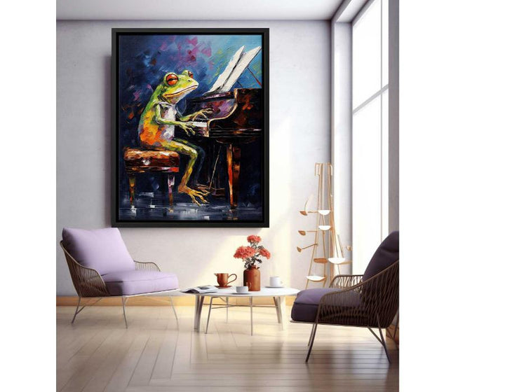 Frog Piano Modern Art Painting 