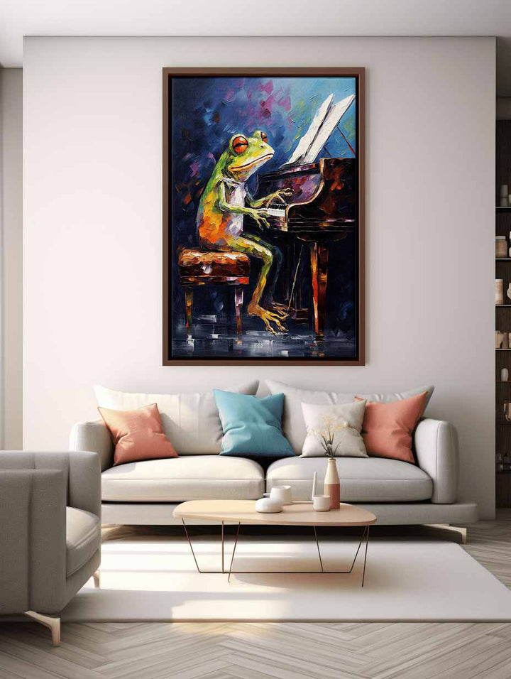 Frog Piano Modern Art Painting 