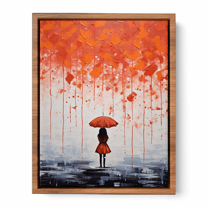 Girl Umbrella Modern Art Painting 