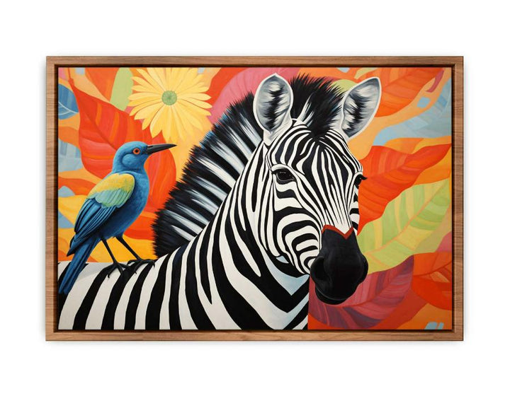 Zebra Bird Modern Art Painting 