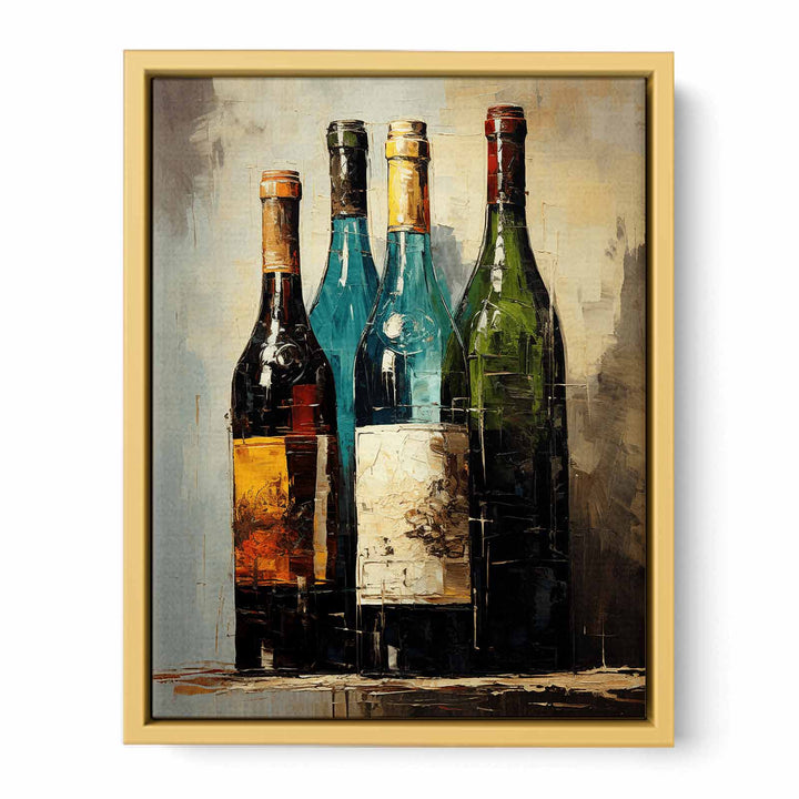 Wine Bottles Modern Painting   Poster