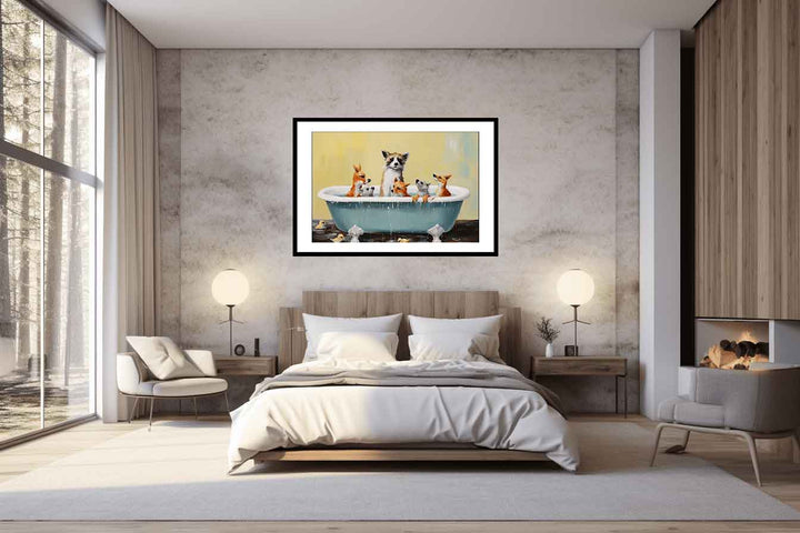 Two Boat Bubbles Modern Art Painting  