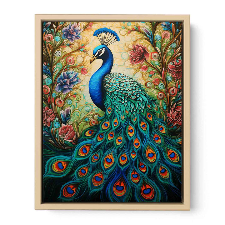 Peacock Modern Art Painting  Framed Print