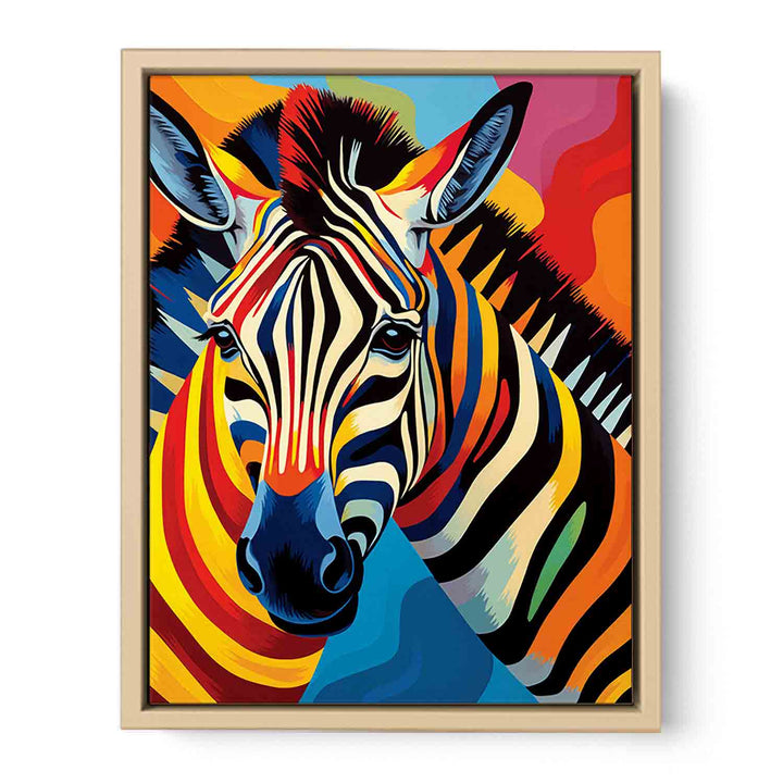 Two Zebra Modern Art Painting  Framed Print