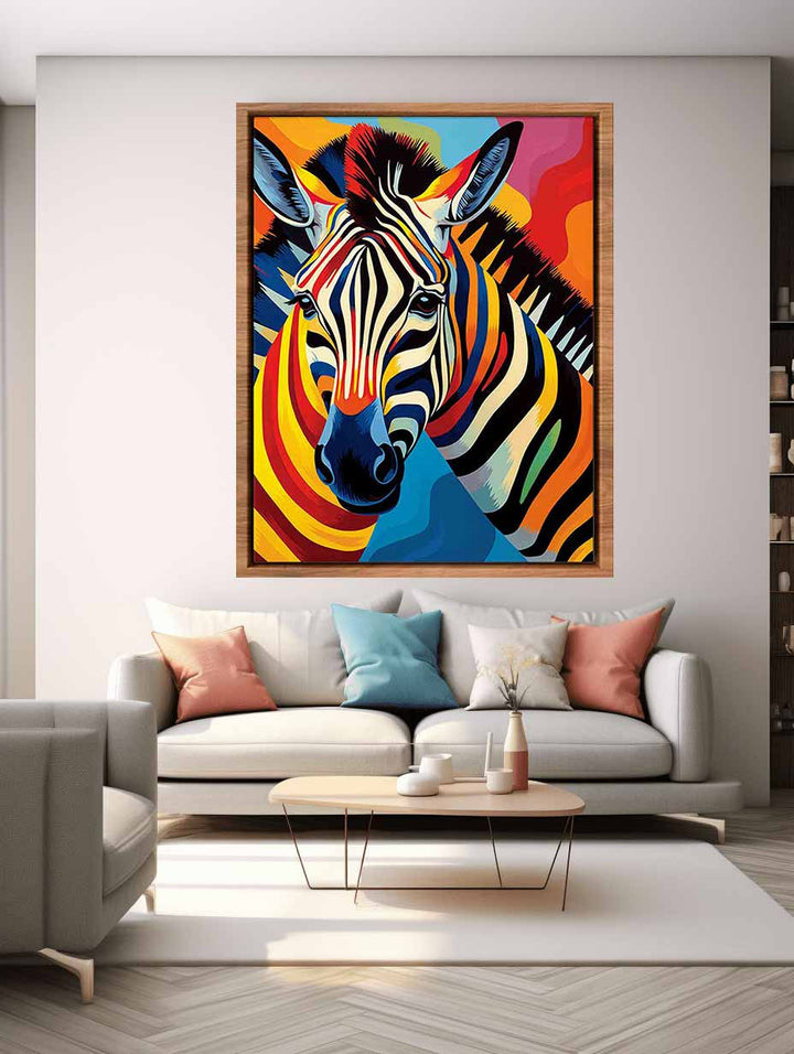 Two Zebra Modern Art Painting  