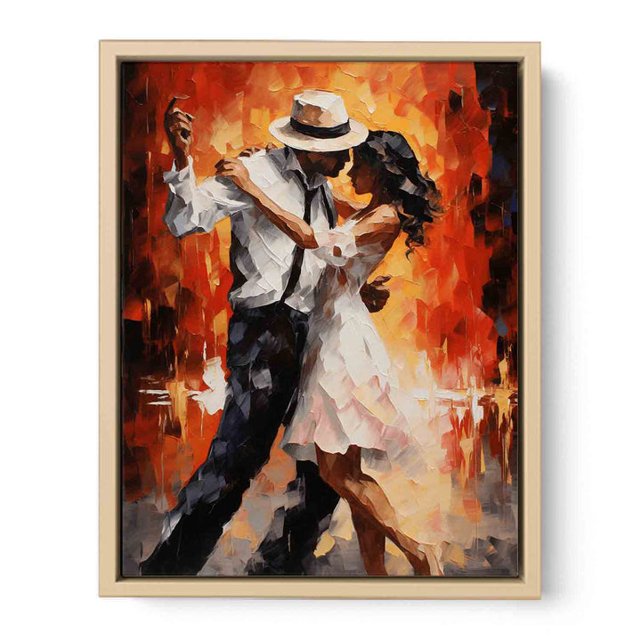 Modern Art  Couple Dancing Painting  Framed Print