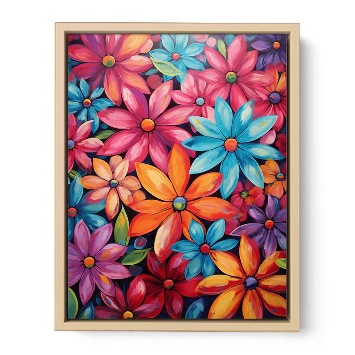 Modern Art  Colorful Flower Painting  Framed Print