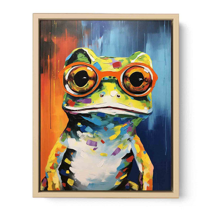 Modern Art  Frog Glasses Painting  Framed Print