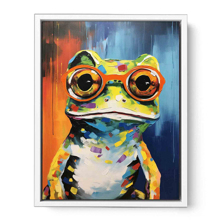 Modern Art  Frog Glasses Painting  Canvas Print