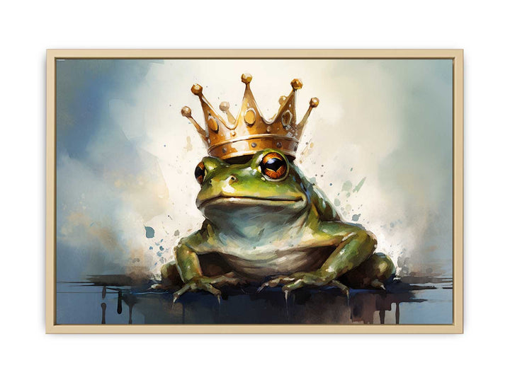 Frog Crown Modern Art Painting Framed Print