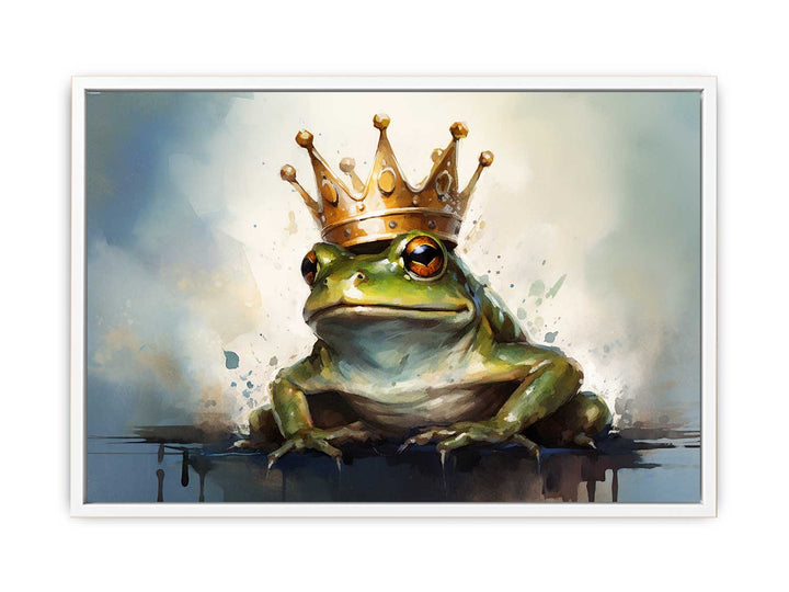 Frog Crown Modern Art Painting Canvas Print