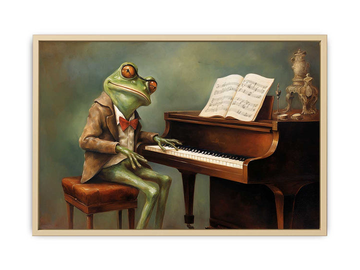 Modern Frog Piano Art Painting Framed Print