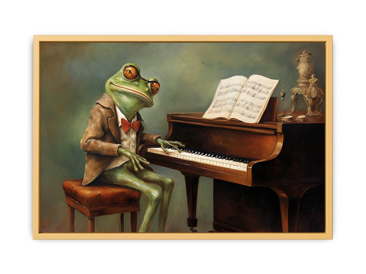 Modern Frog Piano Art Painting  Poster