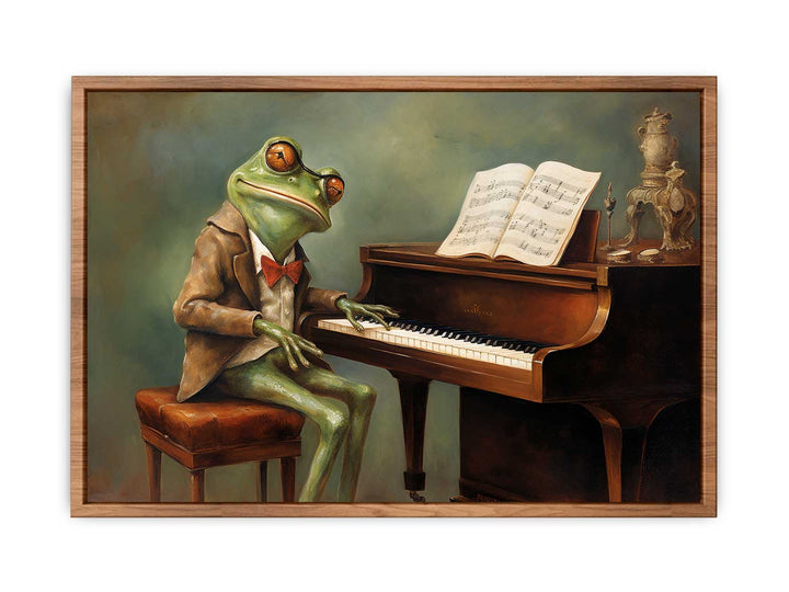 Modern Frog Piano Art Painting 