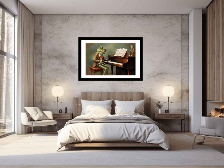 Modern Frog Piano Art Painting 