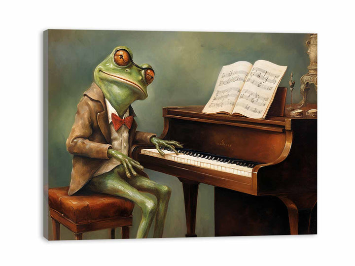 Modern Frog Piano Art Painting 