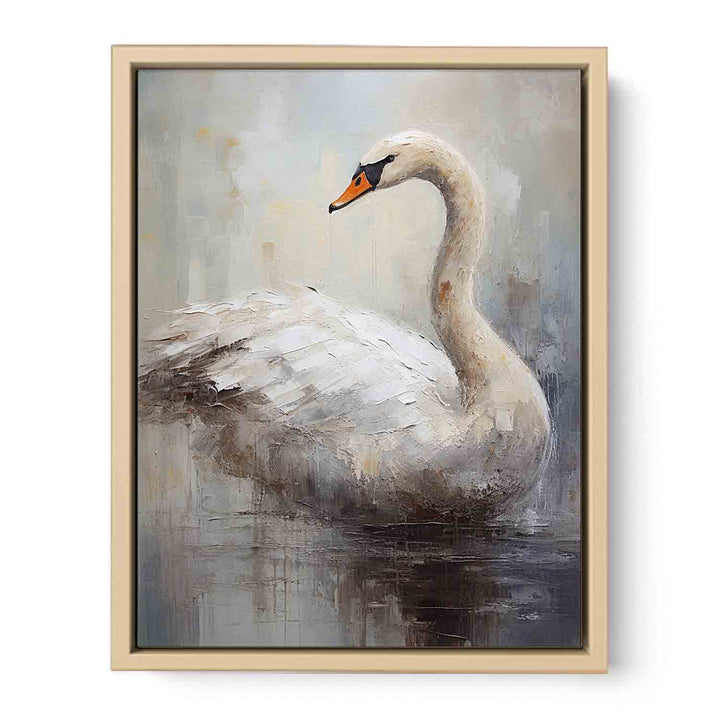 Modern White Bird Art Painting Framed Print