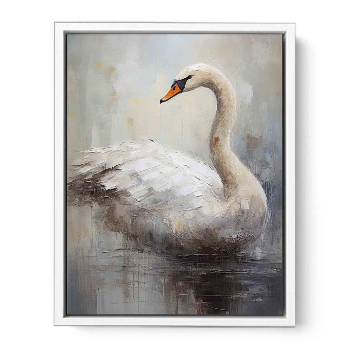 Modern White Bird Art Painting Canvas Print