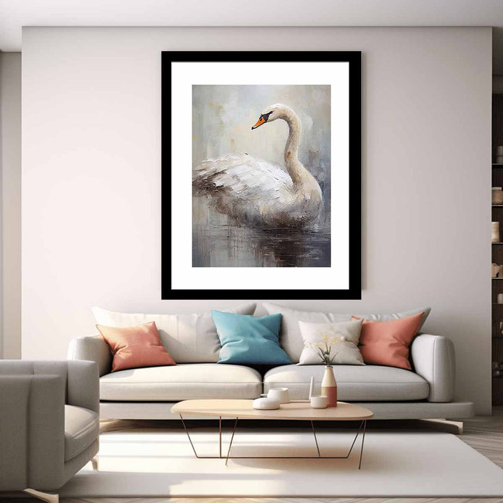 Modern White Bird Art Painting 