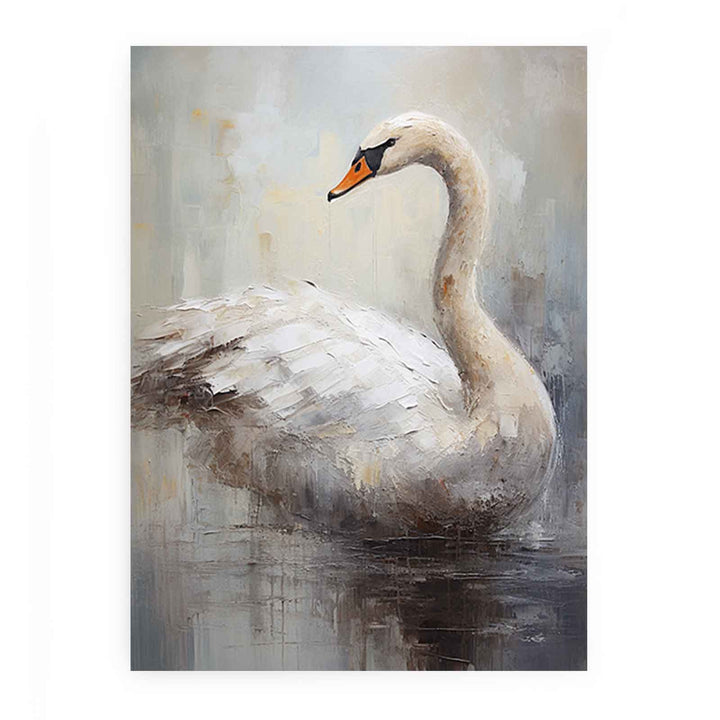 Modern White Bird Art Painting 