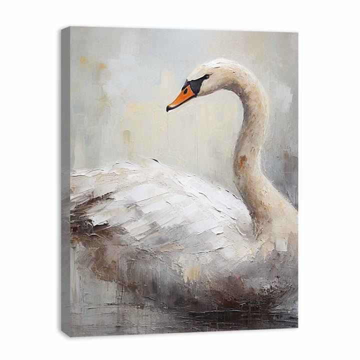 Modern White Bird Art Painting 