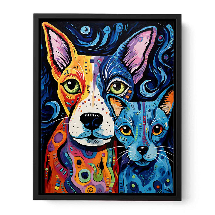 Modern Two Dog Art Painting 