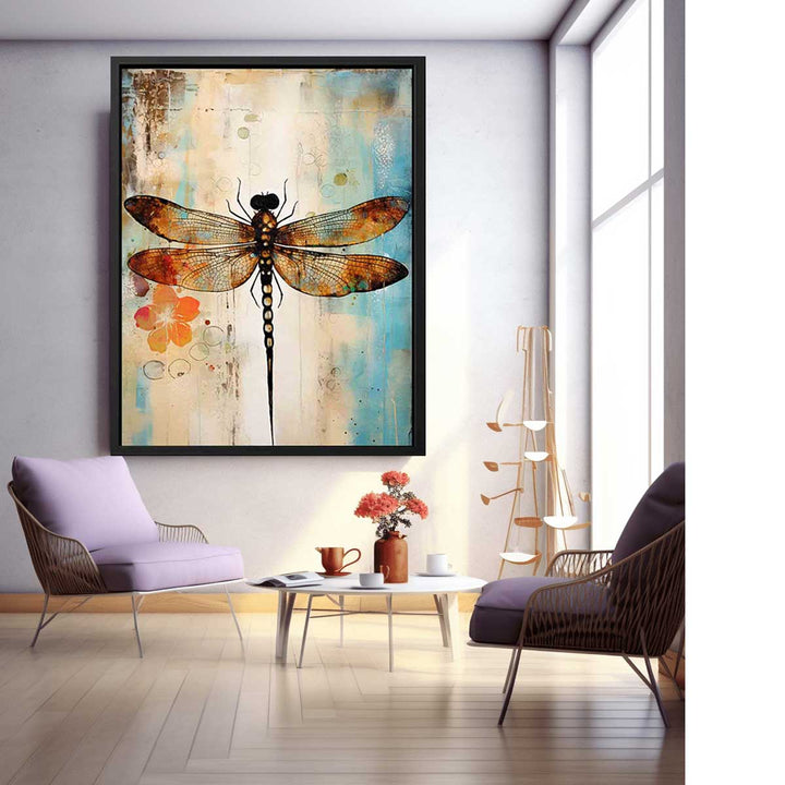 Modern Dragonfly Art Painting 