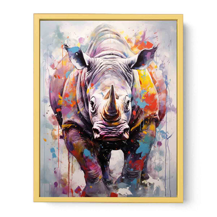 Modern Painting Rhinoceras Art   Poster