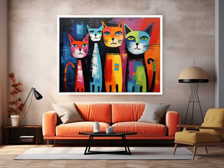 Cat Modern Art Painting 