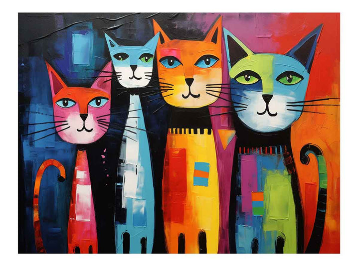 Cat Modern Art Painting 