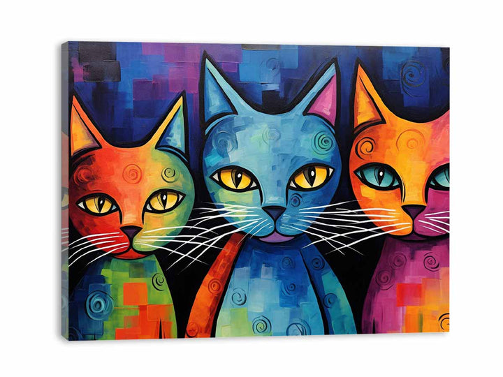 Modern Cat Art Painting 