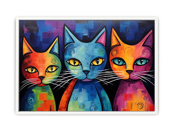 Modern Cat Art Painting Canvas Print