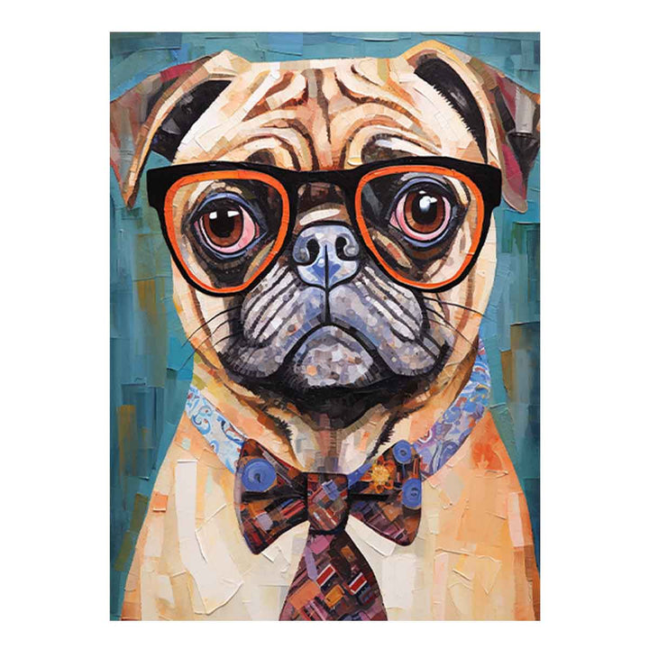 Modern Pug Dog Art Painting 