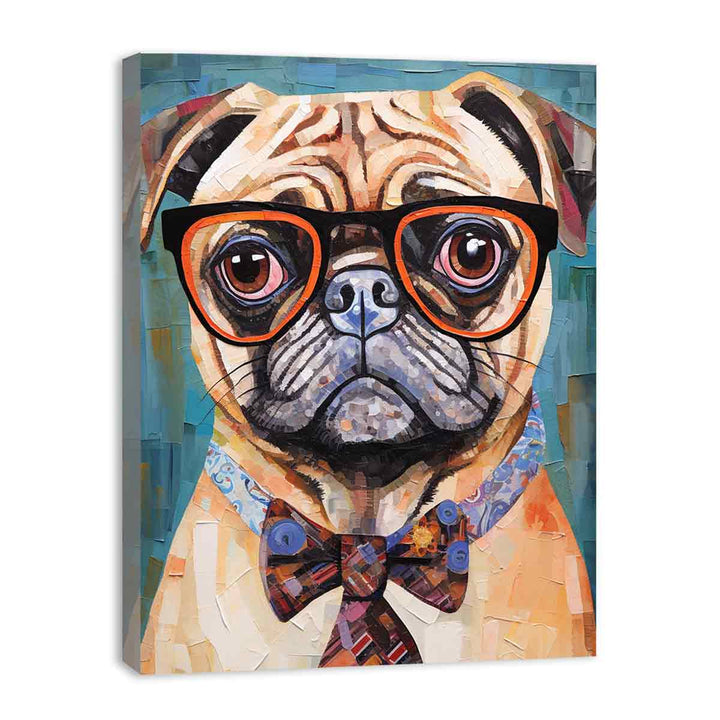 Modern Pug Dog Art Painting 