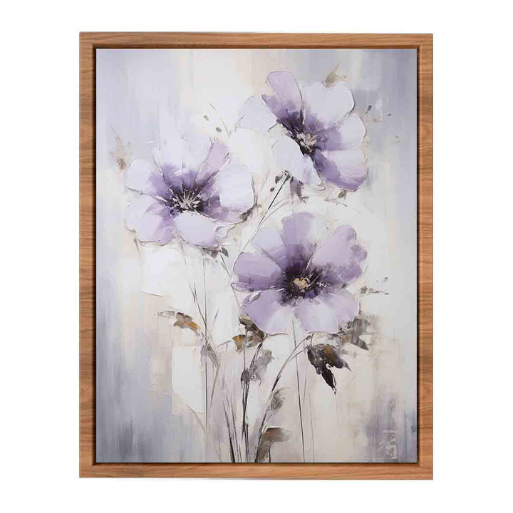 White Purple Art Flower Painting  