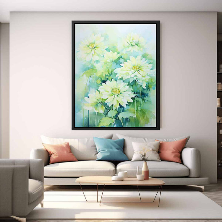 Green Leaf Flower Painting  