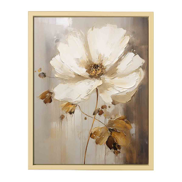 Red White Flower Art Painting  Framed Print