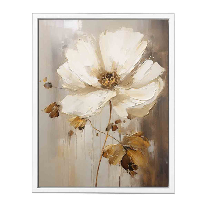 Red White Flower Art Painting  Canvas Print