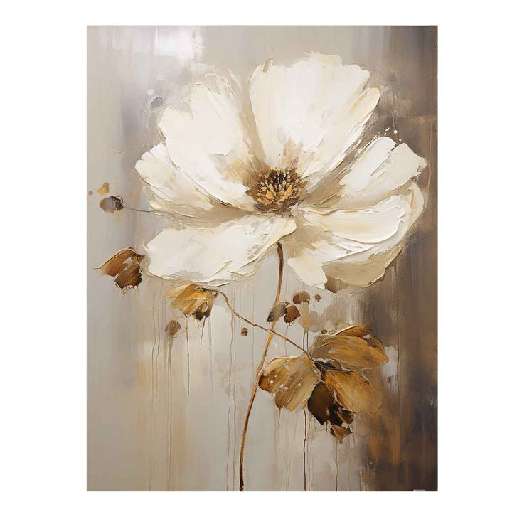 Red White Flower Art Painting  