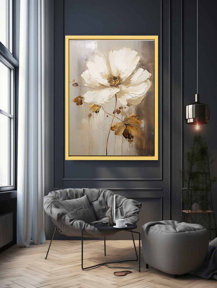 Red White Flower Art Painting  