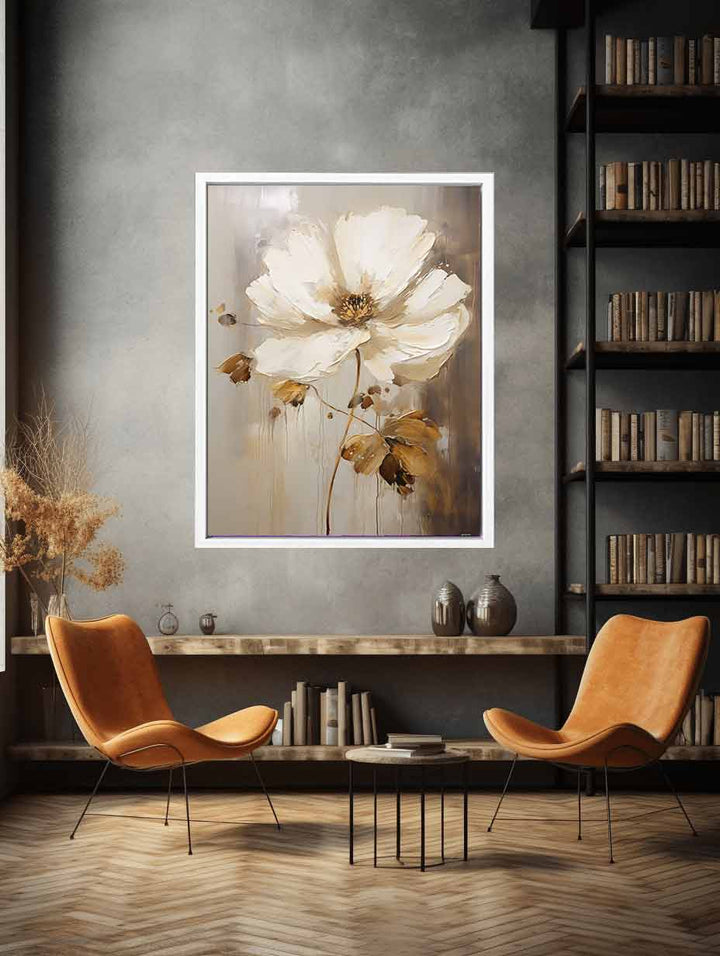 Red White Flower Art Painting  