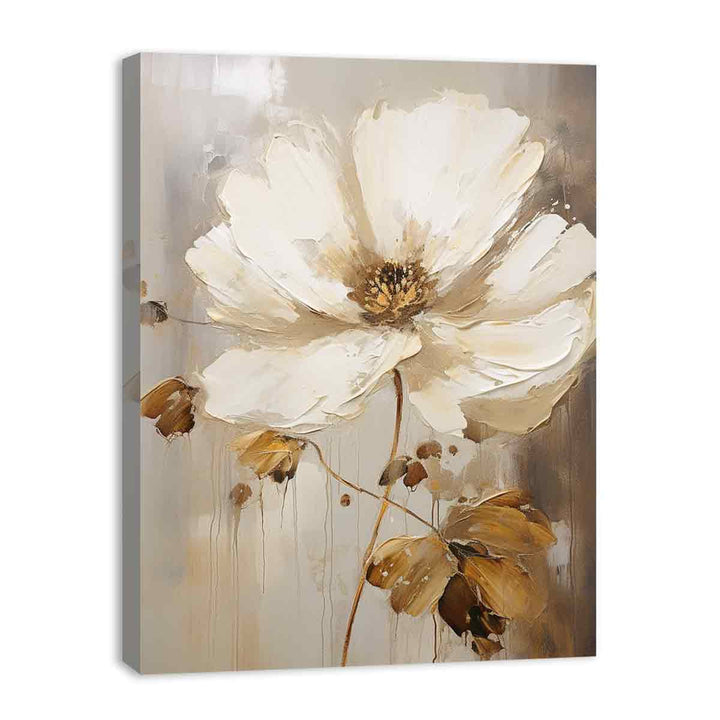 Red White Flower Art Painting  