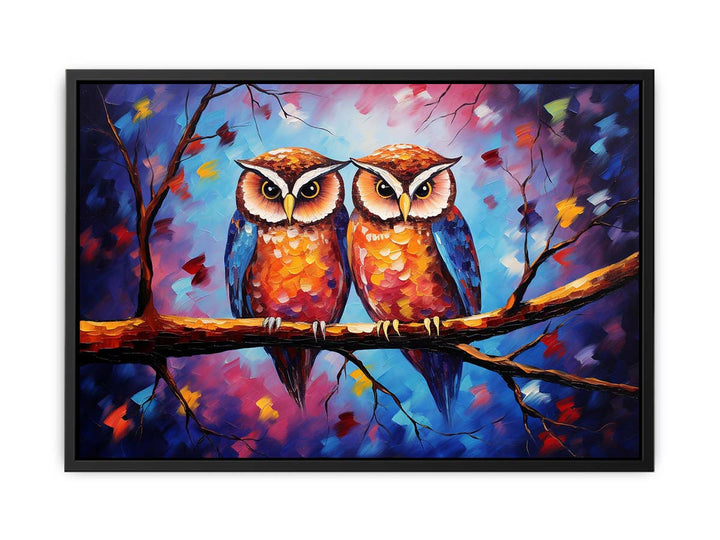 Two Owl Modern Art Painting 