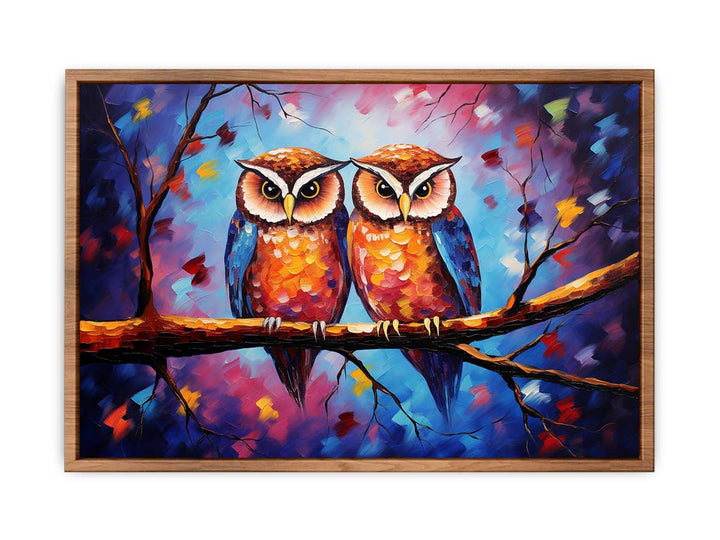 Two Owl Modern Art Painting 