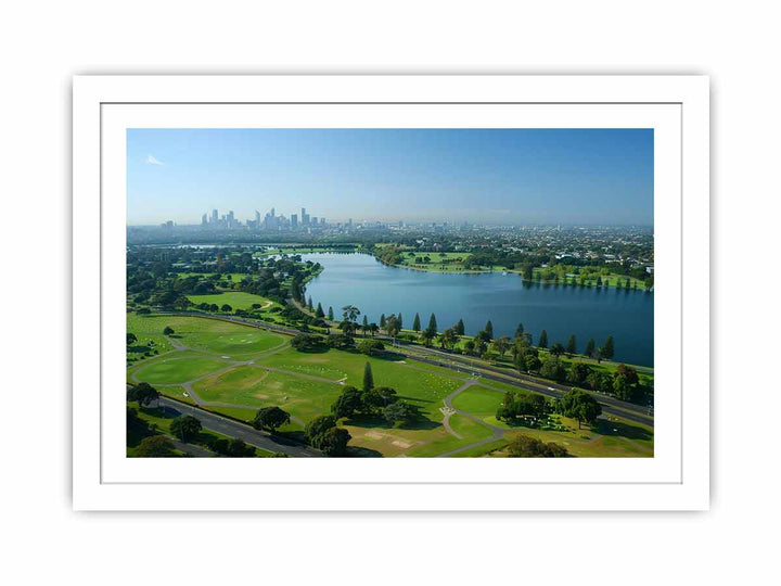 Albert Park Cityscape Streched canvas