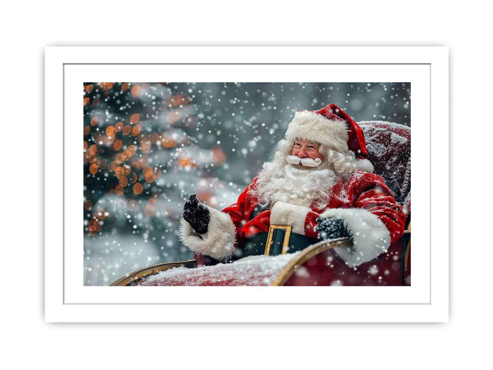 Santa Sleigh Streched canvas