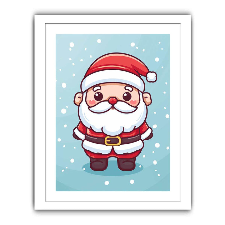 Santa in The Snow Streched canvas